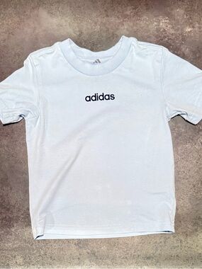 Adidas Toddler Tee 24M Light Blue Short Sleeve Logo Shirt